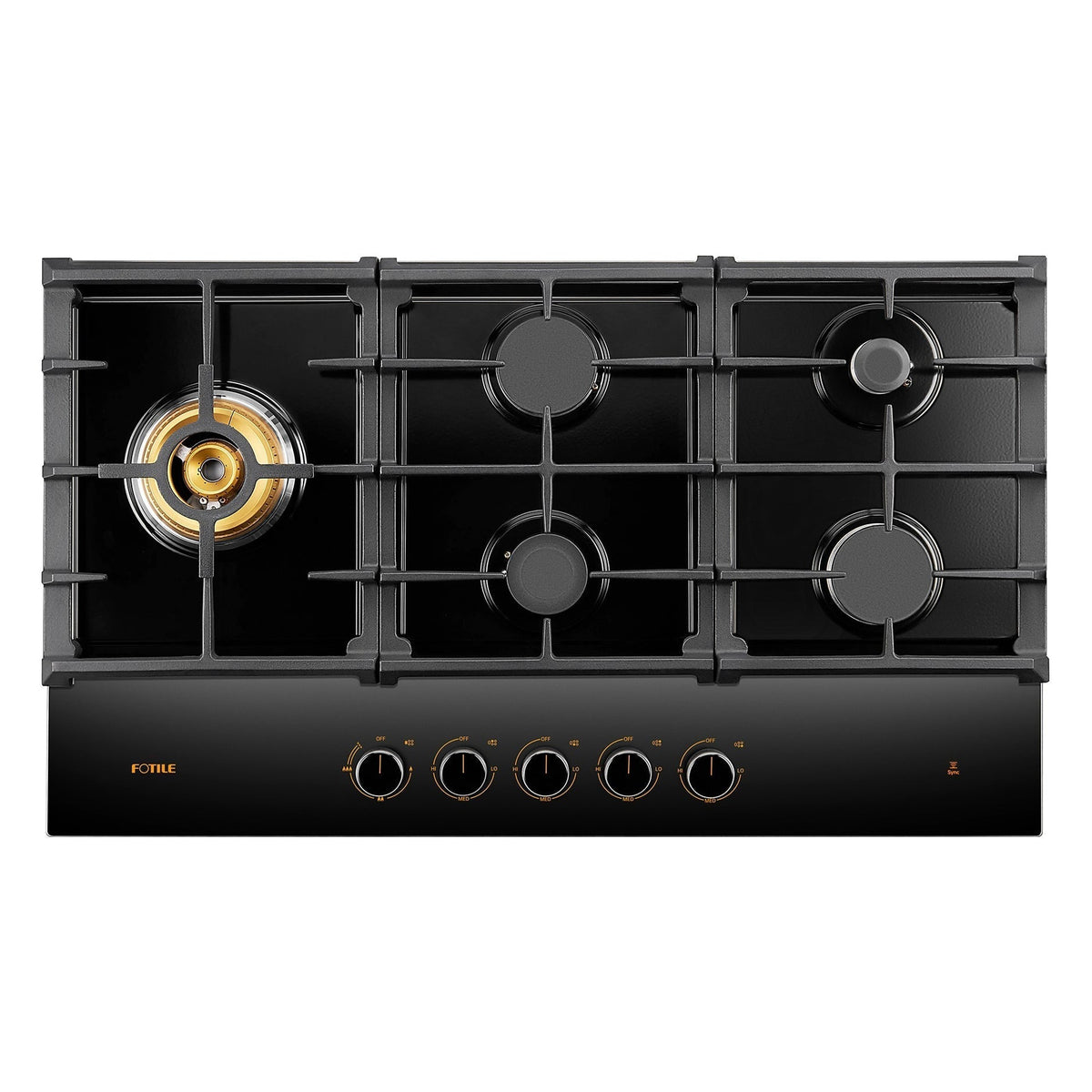 FOTILE 5 Burners Tempered Glass Tri-Ring Gas Cooktop