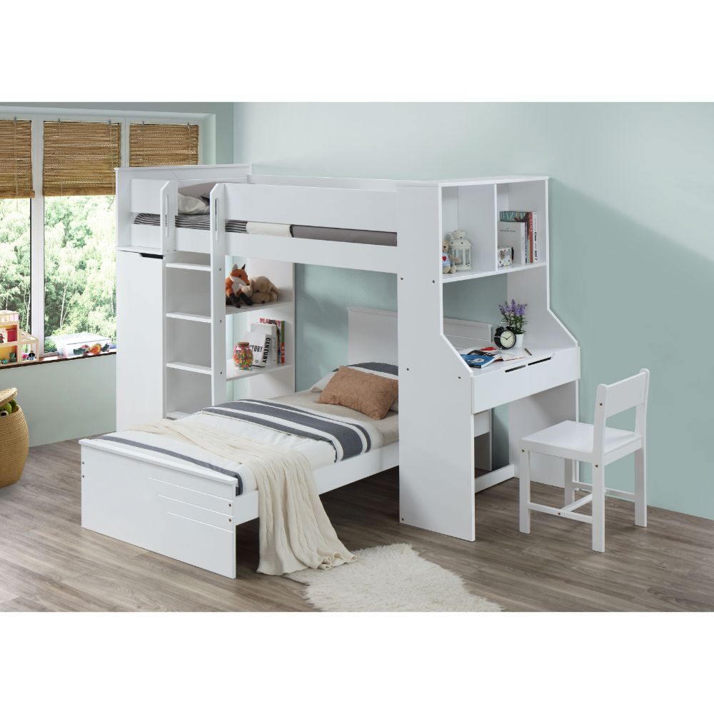 Ragna Twin Loft Bed w/Desk & Wardrobe