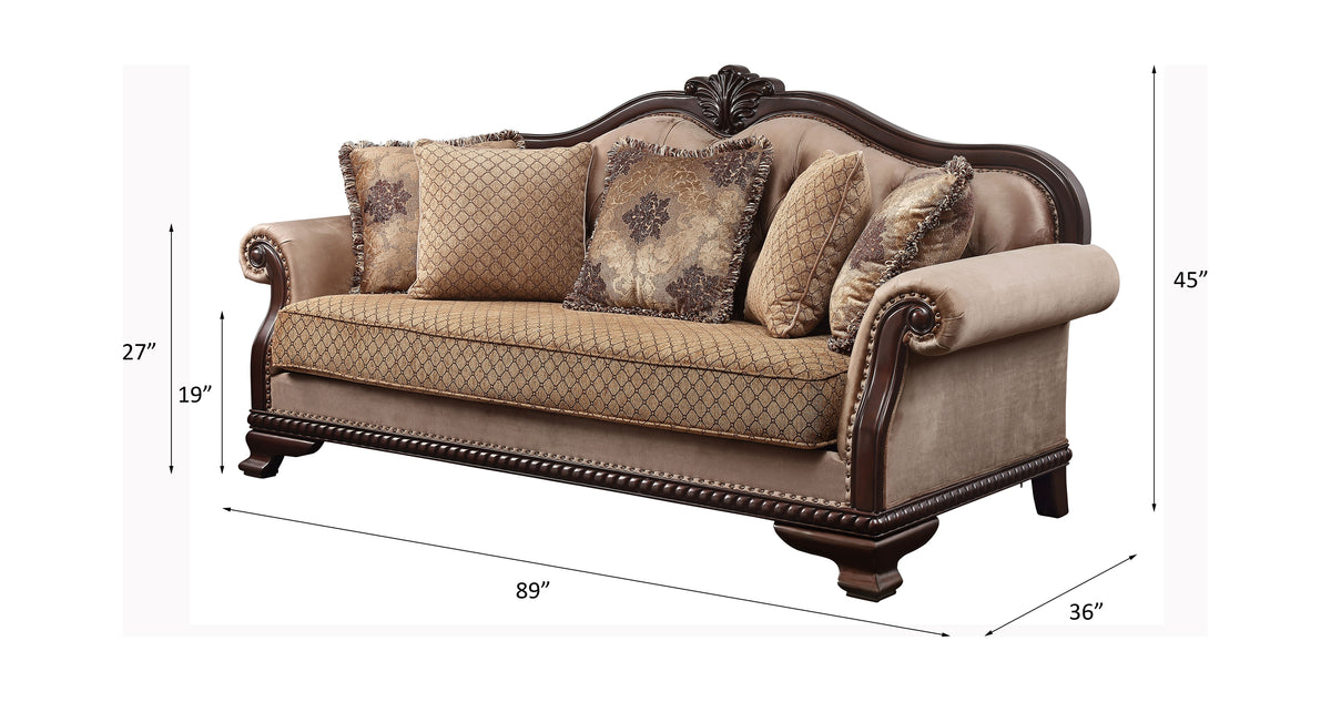 Chateau De Ville Sofa w/5 Pillows(Same LV01588)