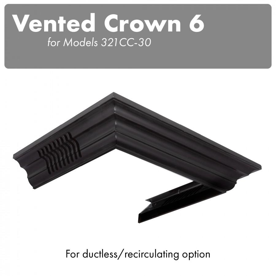 ZLINE CM6V-300C-48 - Vented Crown Molding Profile 6 for Wall-Mount Range Hoods in Black