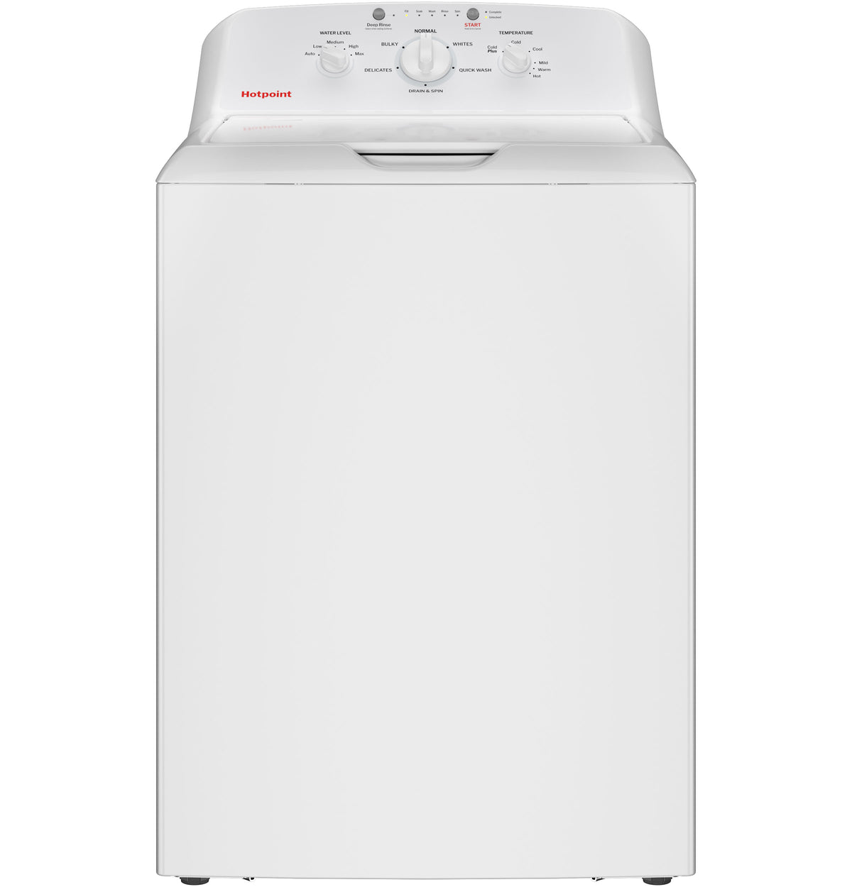 Hotpoint HTW265ASWWW - Hotpoint® 4.0 cu. ft. Capacity Washer with Stainless Steel Basket,Cold Plus and Water Level Control
