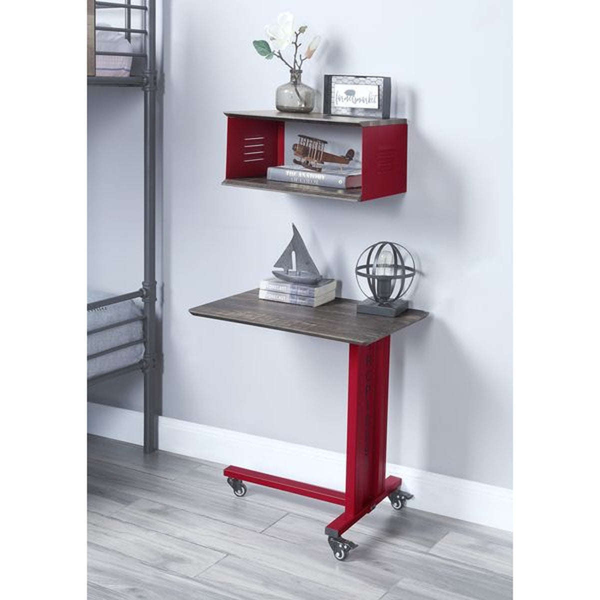 Cargo Accent Table w/Wall Shelf