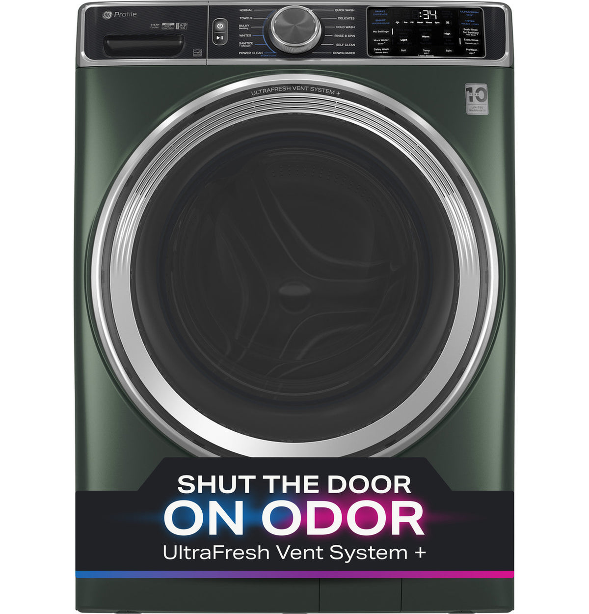 GE Profile PFW955SPWGN - GE Profile™ 5.5 cu. ft. Capacity Smart Front Load ENERGY STAR® Steam Washer with UltraFresh Vent System+ and Smart Wash & Smart Rinse