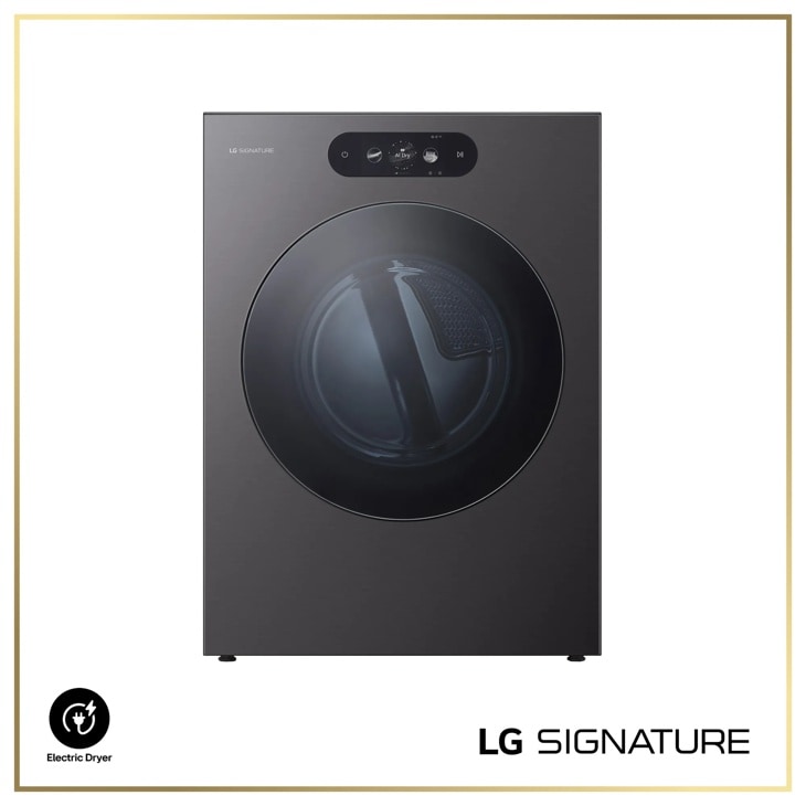 LG SIGNATURE DLEX9900B - LG SIGNATURE 9.0 cu. ft. Mega Capacity Smart Front Load Electric Dryer with Built-In Intelligence, TurboSteam and Touch LCD Control