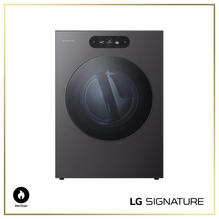 LG SIGNATURE DLGX9901B - LG SIGNATURE 9.0 cu. ft. Mega Capacity Smart Front Load Gas Dryer with Built-In Intelligence, TurboSteam and Touch LCD Control