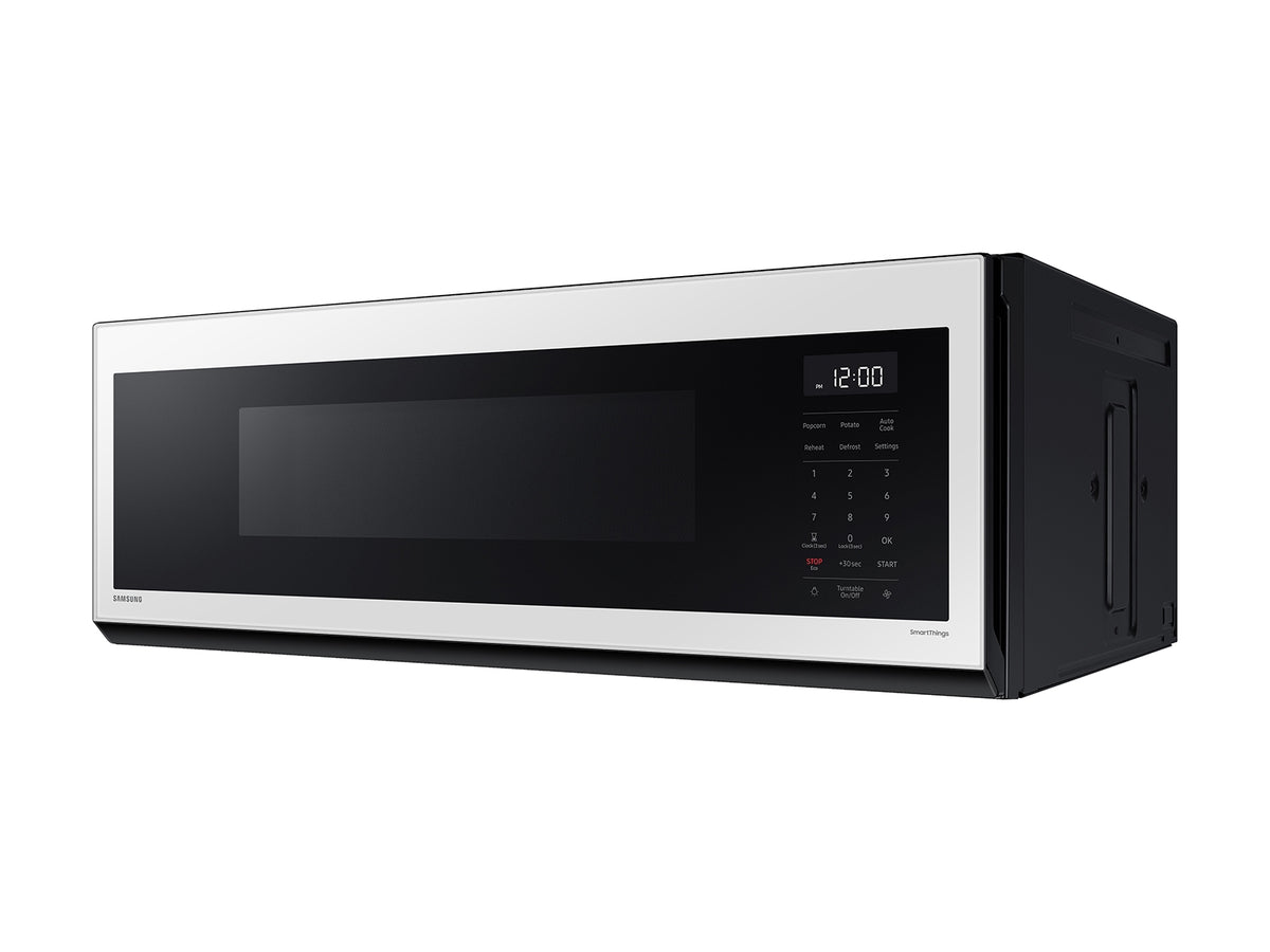 Samsung ME11CB751012 - 1.1 cu. ft. Bespoke Smart SLIM Over-the-Range Microwave with 400 CFM Hood Ventilation, Wi-Fi & Voice Control in White Glass