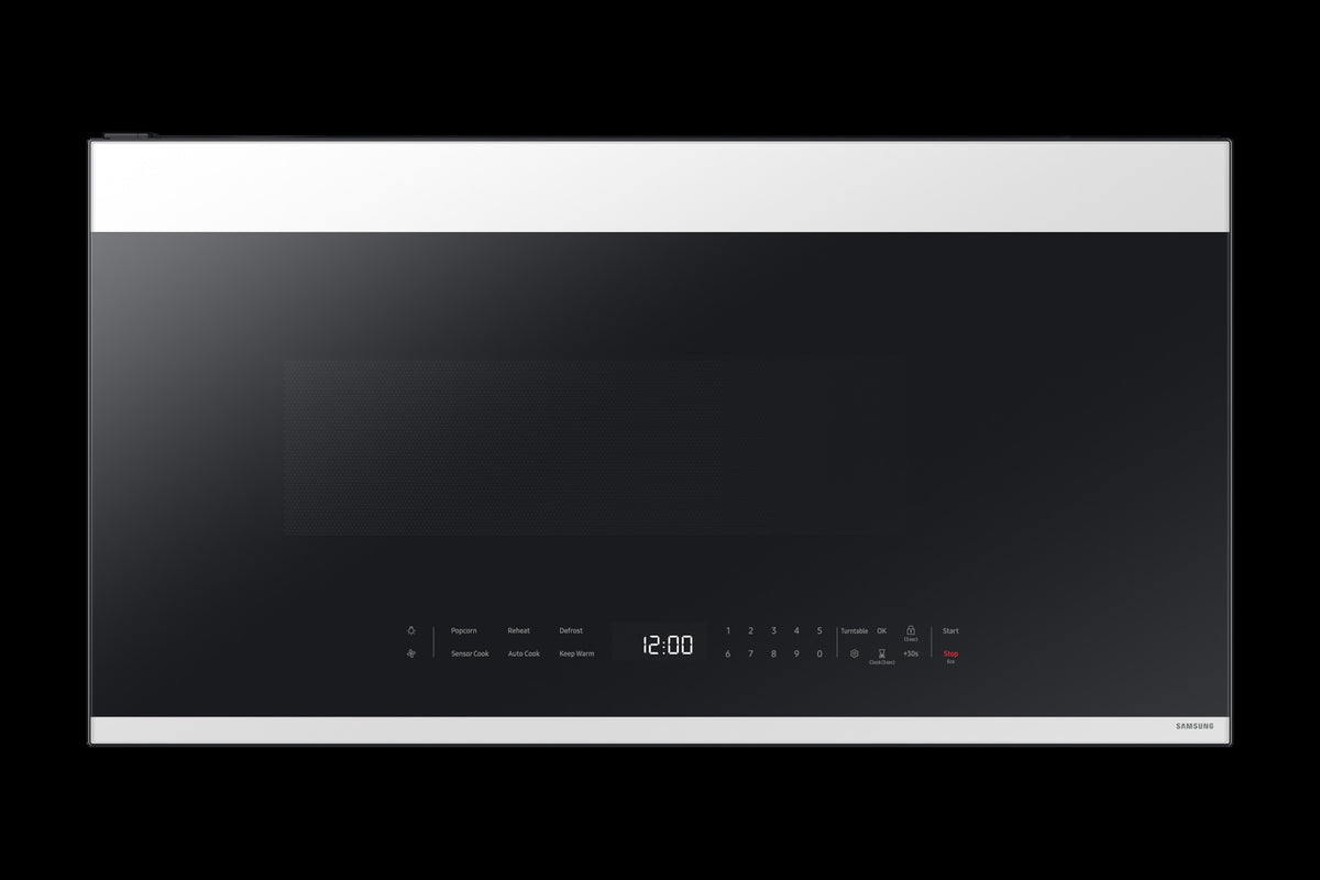 Samsung ME21DB650012 - Bespoke 2.1 cu. ft. Over-the-Range Microwave with Edge to Edge Glass Display in White Glass