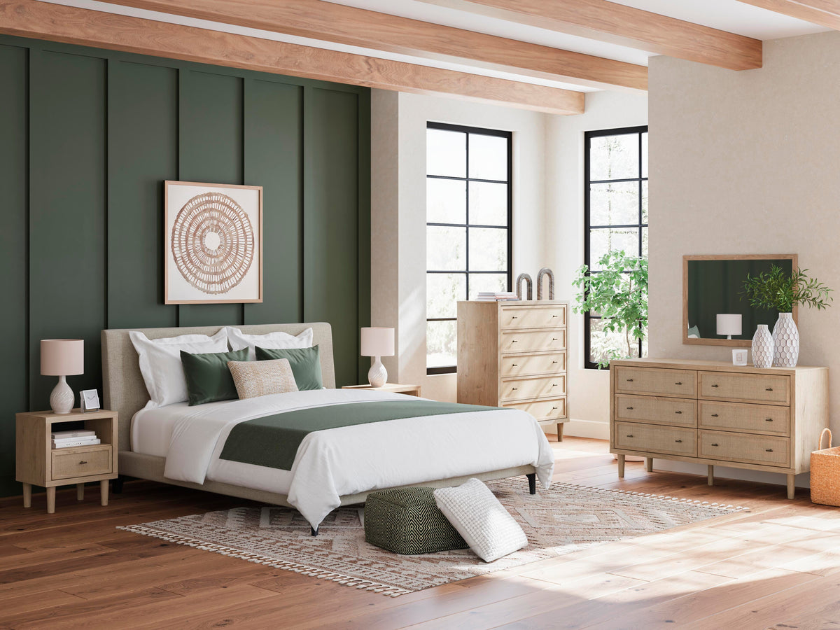 Cielden California King Upholstered Bed with Roll Slats