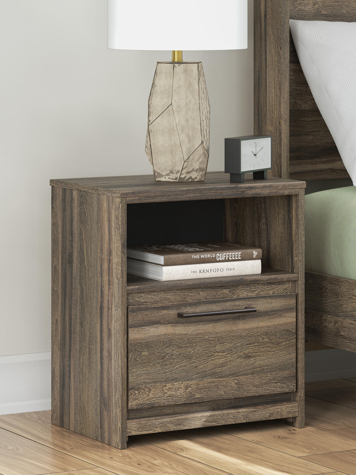 Elbrim King Panel Storage Bed, Dresser and Nightstand
