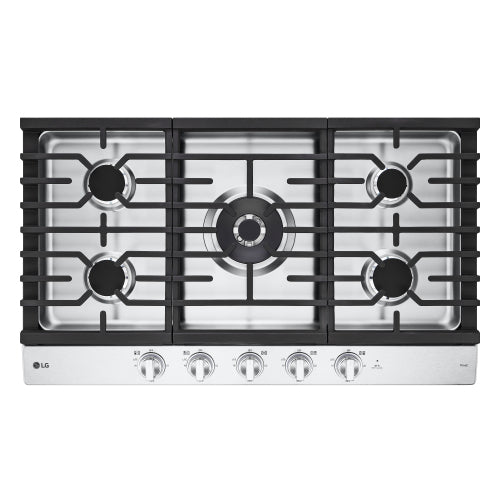 LG CBGJ3627S - 36" Smart Gas Cooktop with UltraHeat™ 22K BTU Dual Burner and LED Knobs
