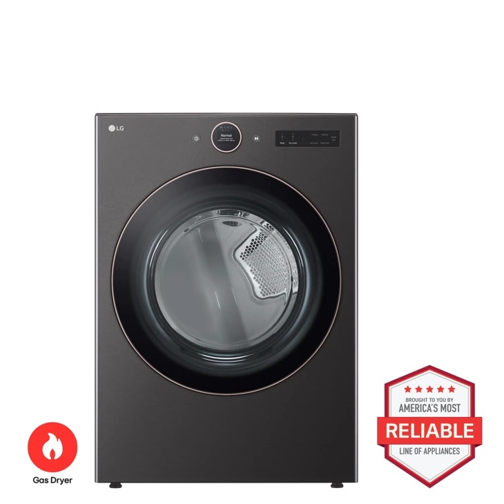 LG DLGX6501B - 7.4 cu. ft. Smart Front Load Gas Dryer with AI Sensor Dry & TurboSteam Technology