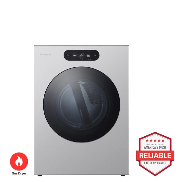 LG SIGNATURE DLGX9901S - LG SIGNATURE 9.0 cu. ft. Mega Capacity Smart Front Load Gas Dryer with Built-In Intelligence, TurboSteam and Touch LCD Control