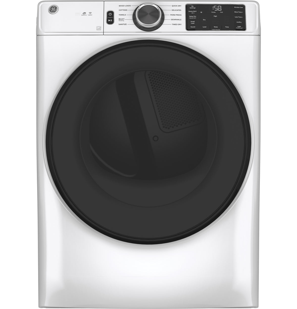 GE GFD55ESSNWW - GE® ENERGY STAR® 7.8 cu. ft. Capacity Smart Front Load Electric Dryer with Sanitize Cycle