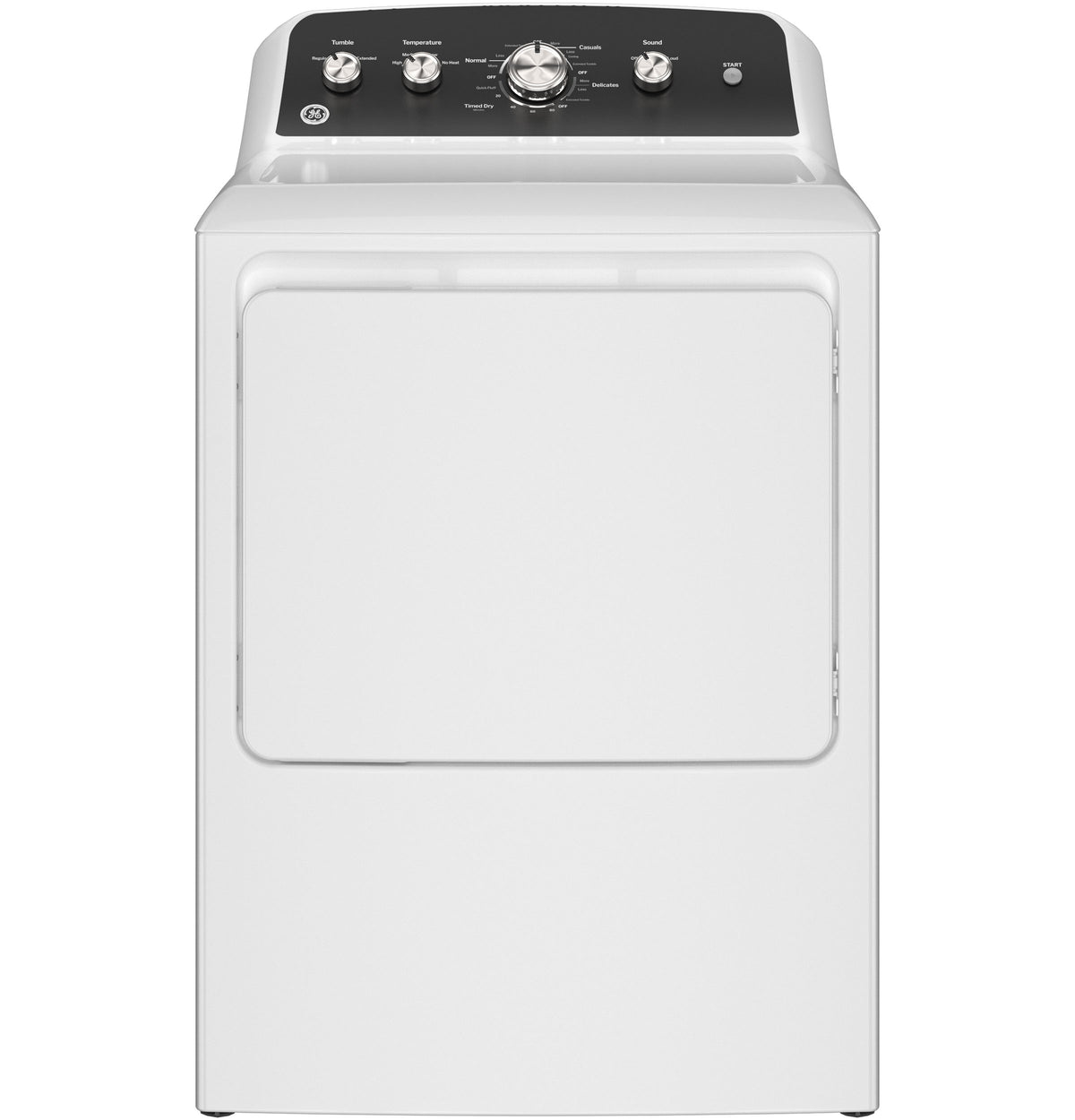 GE GTD48GASWWB - GE® 7.2 cu. ft. Capacity Gas Dryer with Up To 120 ft. Venting and Extended Tumble