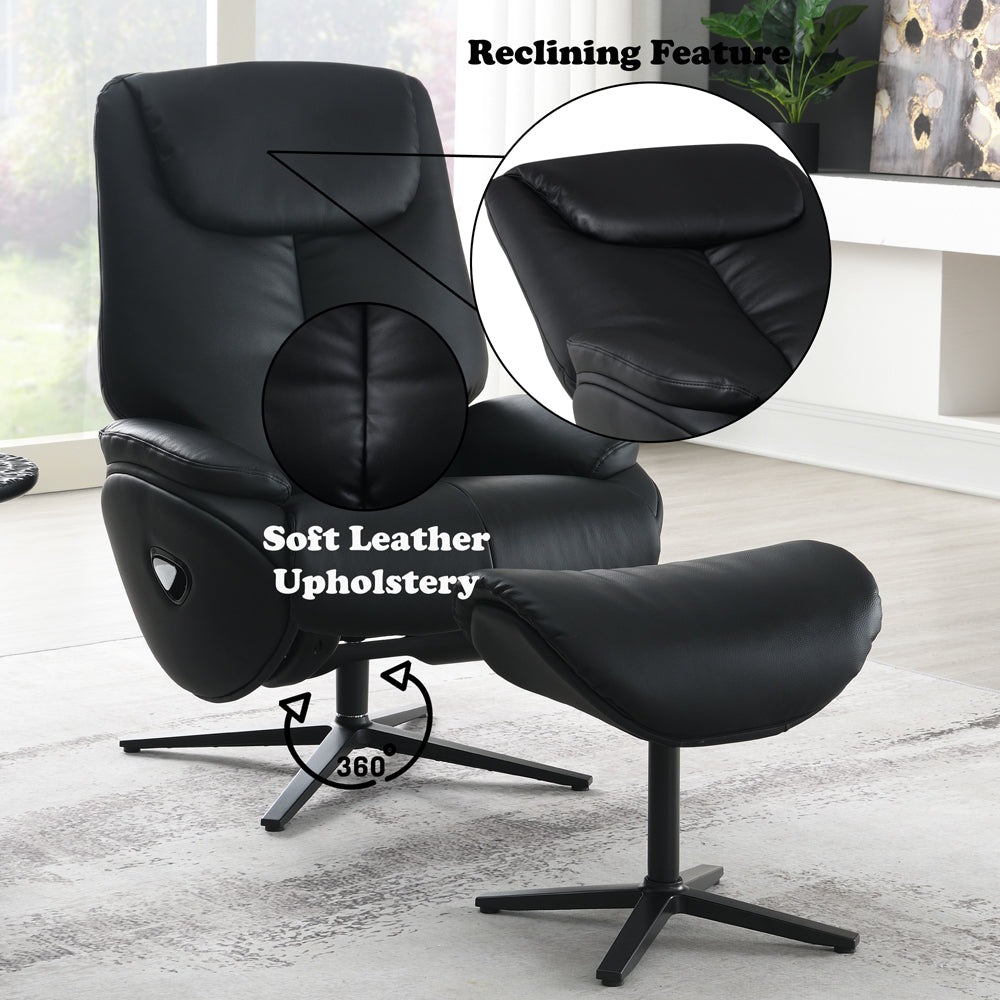 Labonita Accent Chair w/Swivel & Ottoman