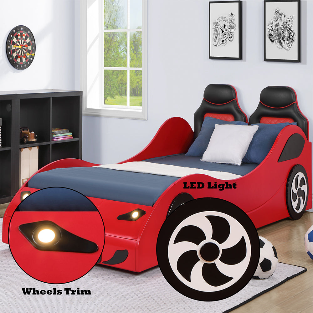 Colen Twin Car Bed w/LED