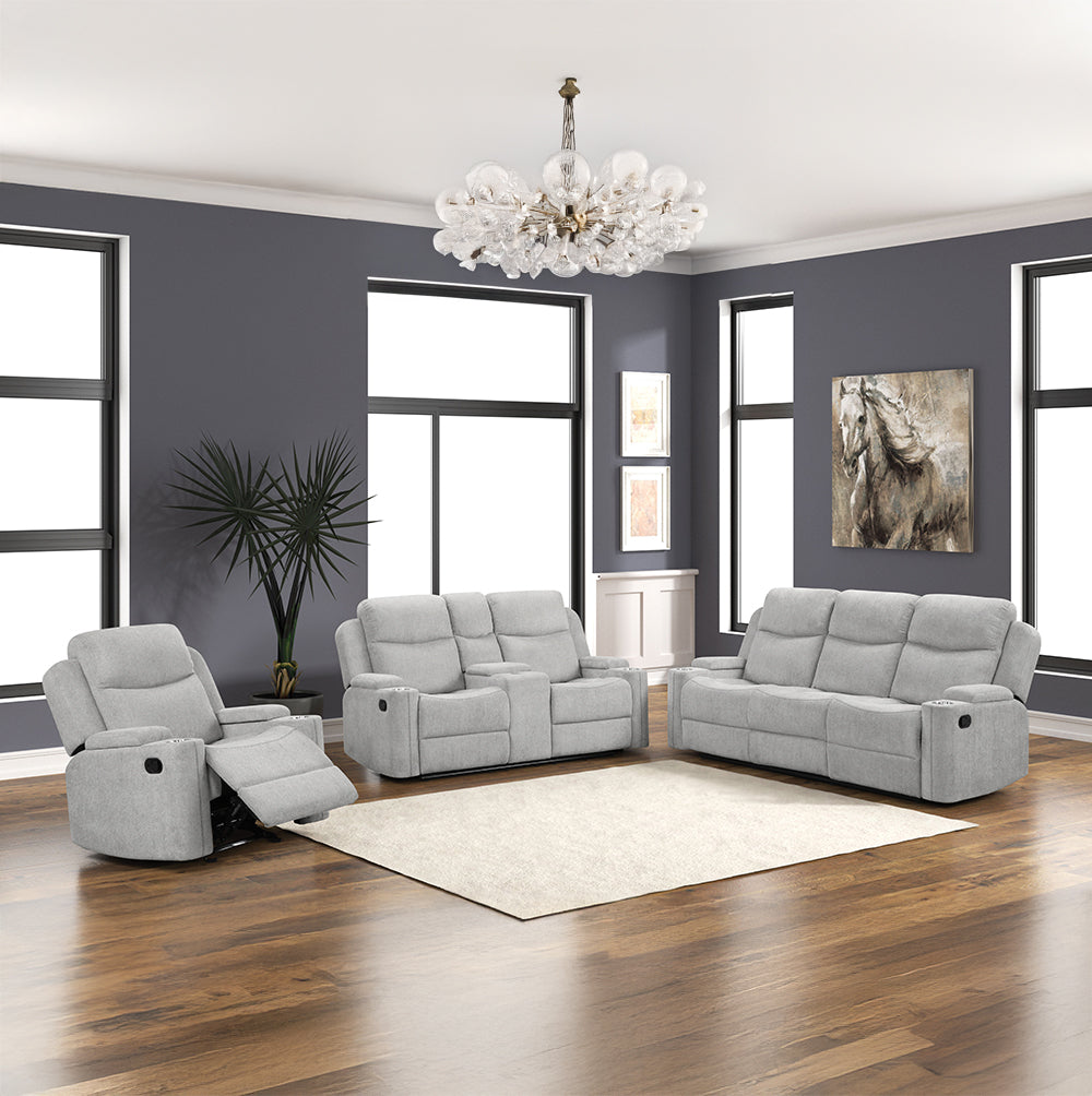 Galya Motion Loveseat w/Console & Storage Arm