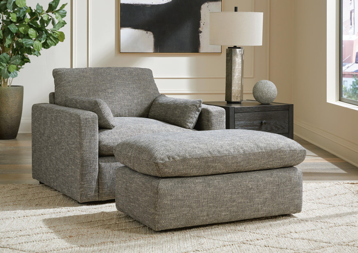 Dramatic Oversized Chair and Ottoman