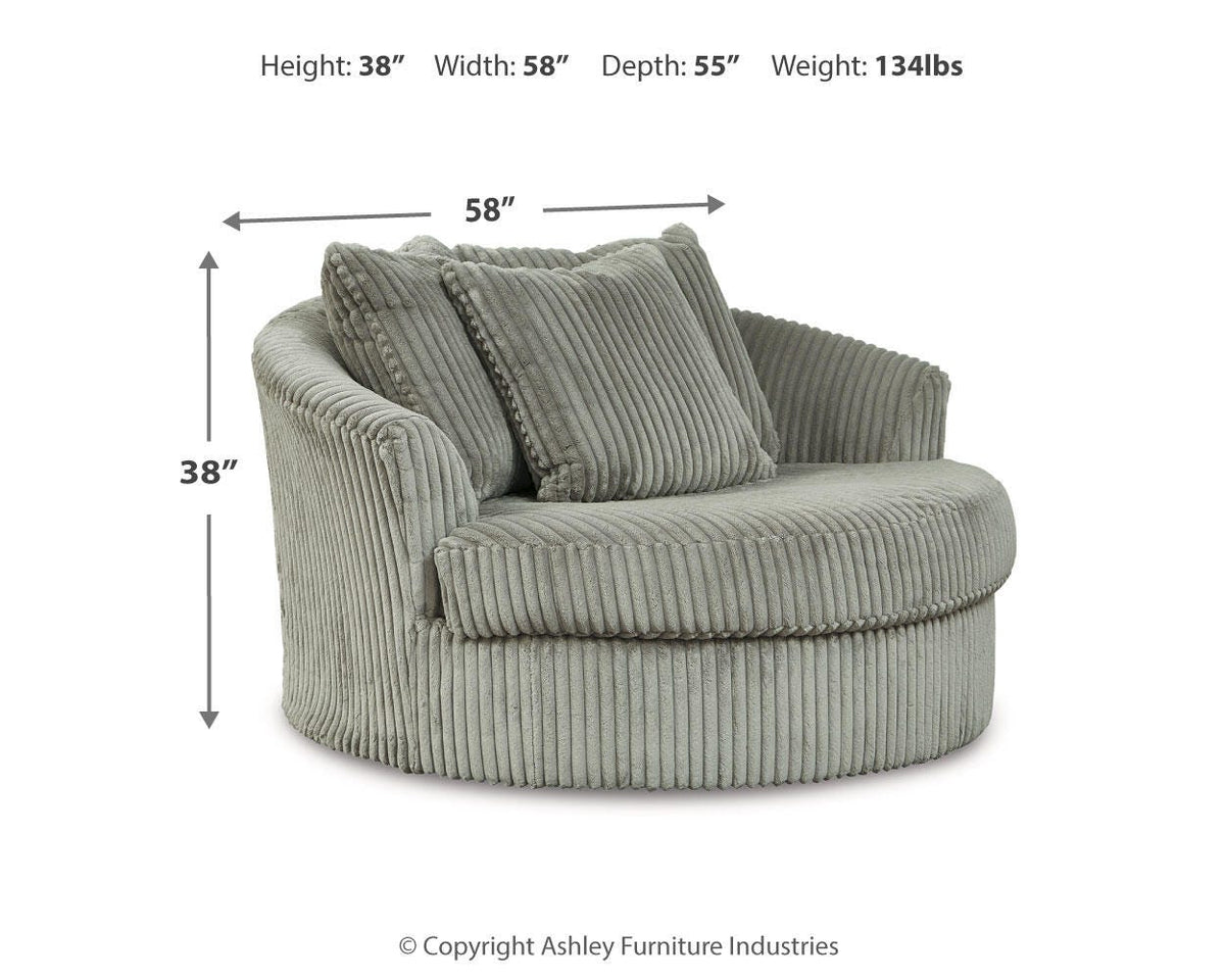 Lindyn 3-Piece Sectional and Oversized Swivel Accent Chair