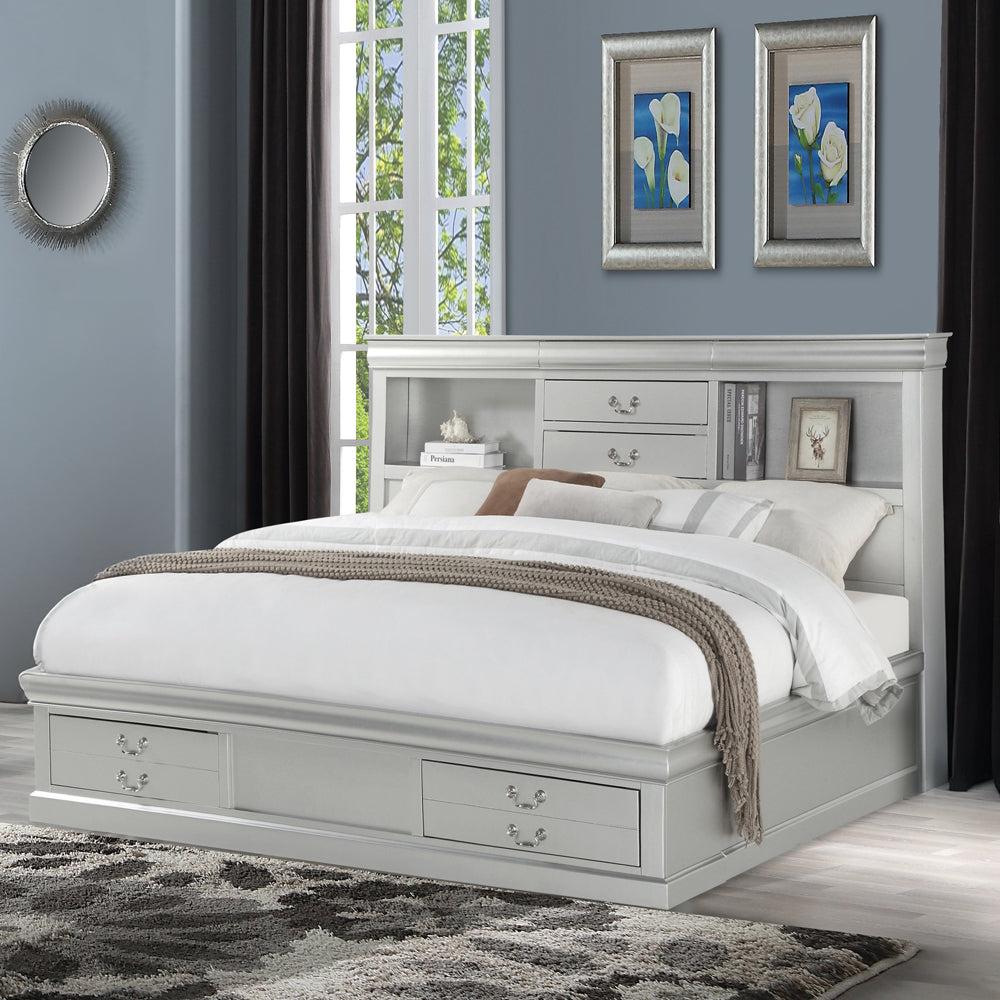 Louis Philippe III Queen Bed w/Storage