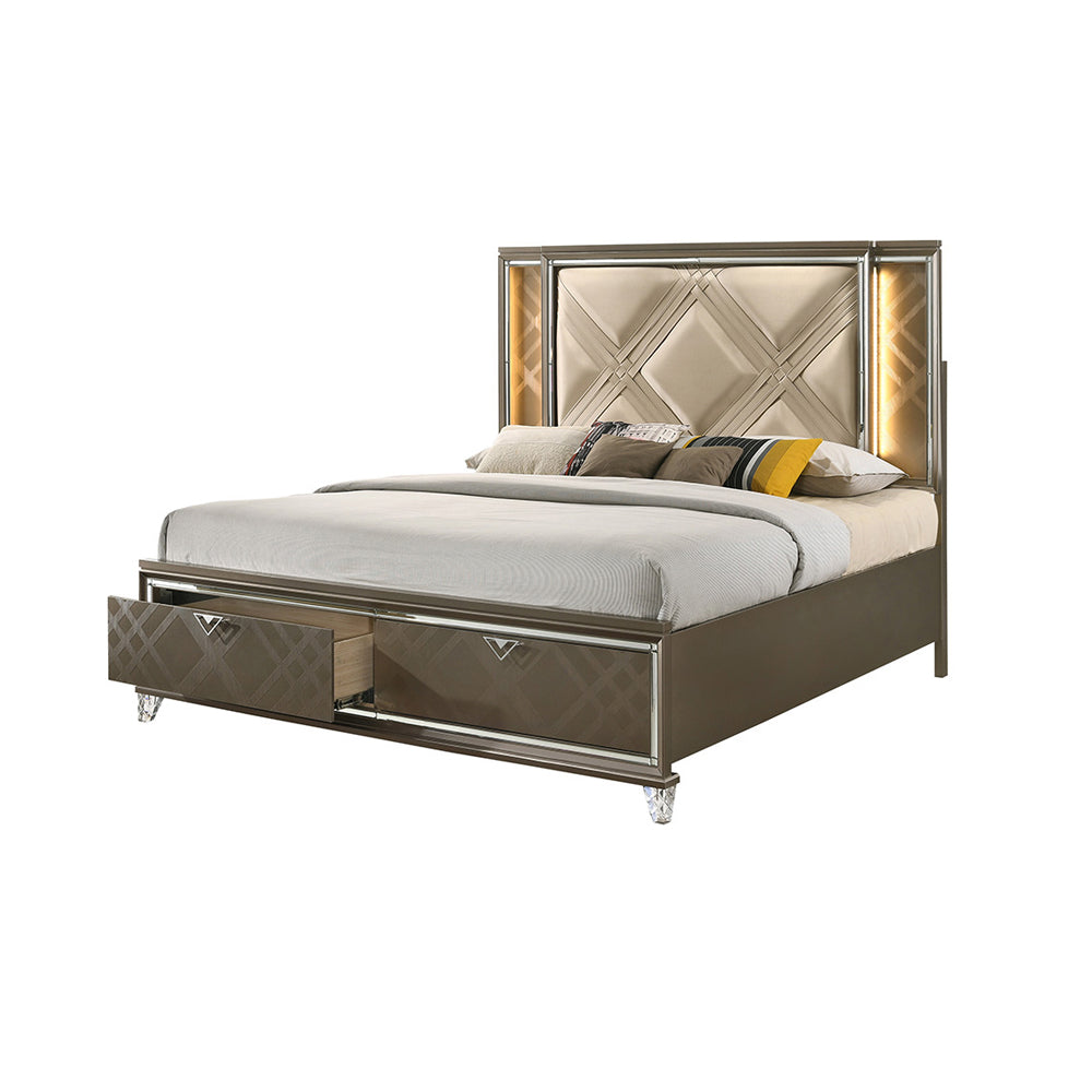 Skylar Queen Bed w/Storage & LED
