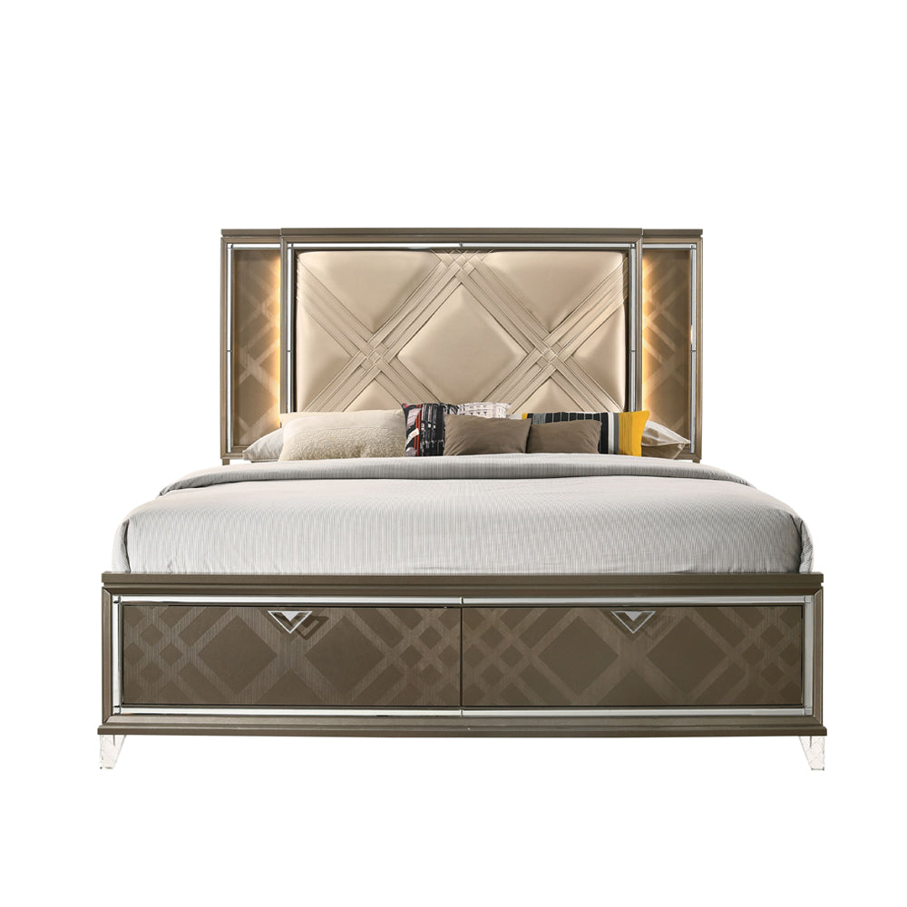 Skylar Queen Bed w/Storage & LED