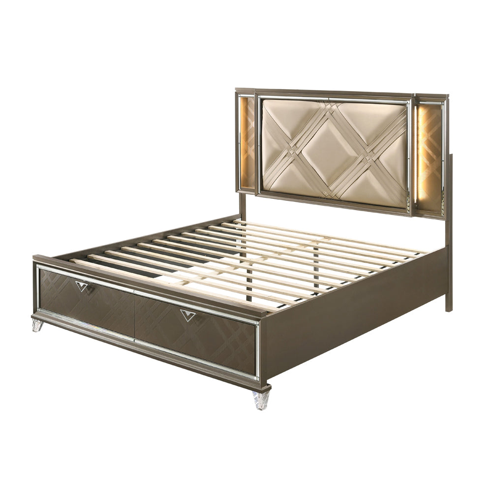 Skylar Queen Bed w/Storage & LED