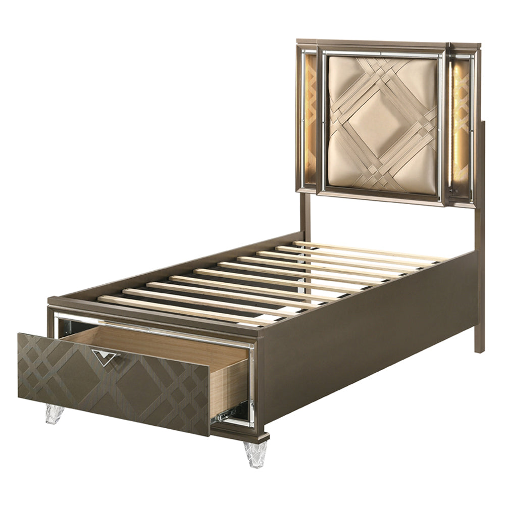 Skylar Full Bed w/Storage & LED