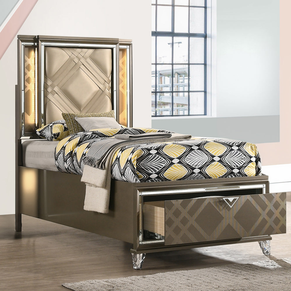 Skylar Full Bed w/Storage & LED