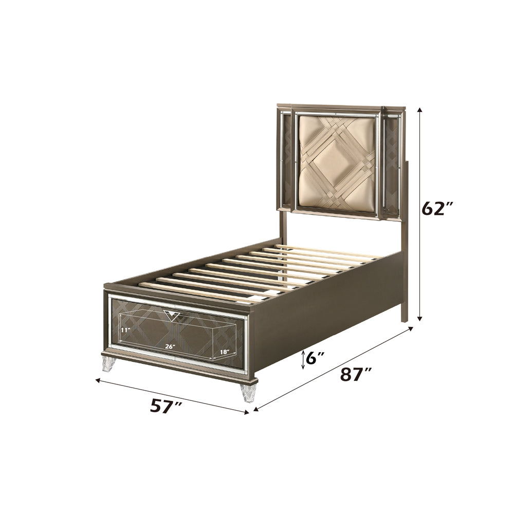 Skylar Full Bed w/Storage & LED