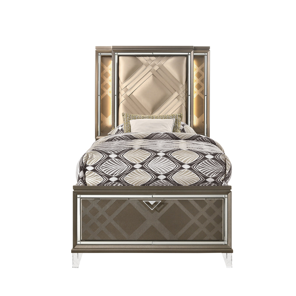 Skylar Twin Bed w/Storage & LED