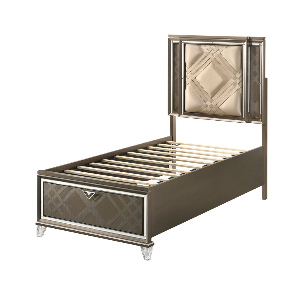Skylar Twin Bed w/Storage & LED