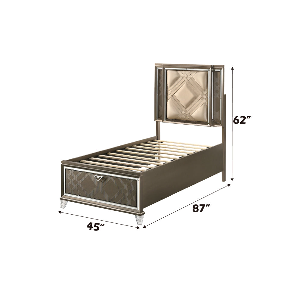 Skylar Twin Bed w/Storage & LED
