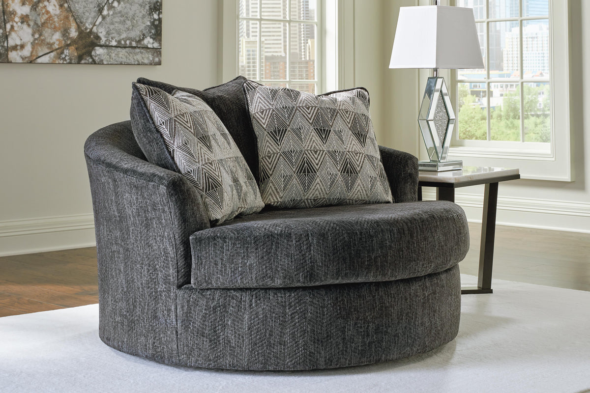 Biddeford 2-Piece Sectional and Oversized Swivel Accent Chair