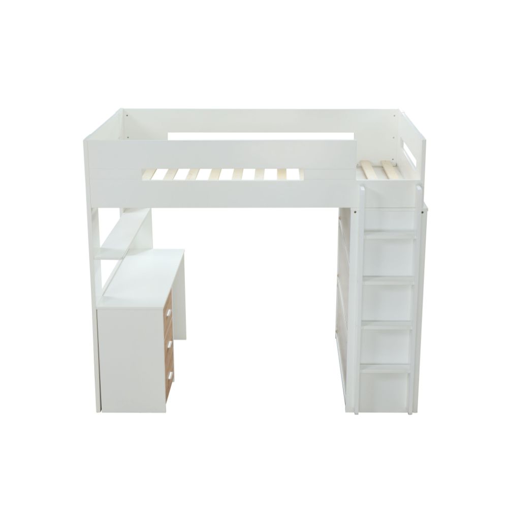 Nerice Twin Loft Bed w/Desk & Wardrobe