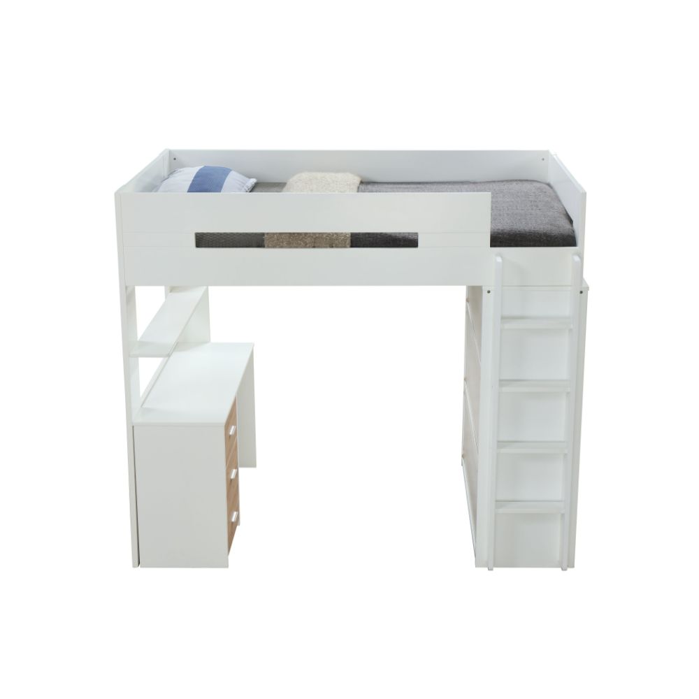 Nerice Twin Loft Bed w/Desk & Wardrobe