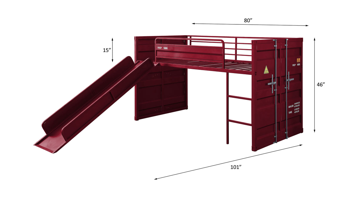 Cargo Twin Loft Bed w/Slide