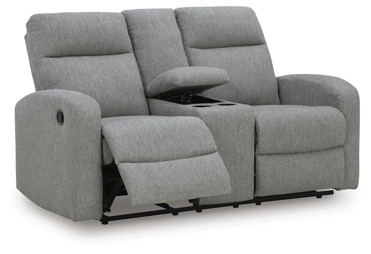 Gauntlet Reclining Loveseat with Console