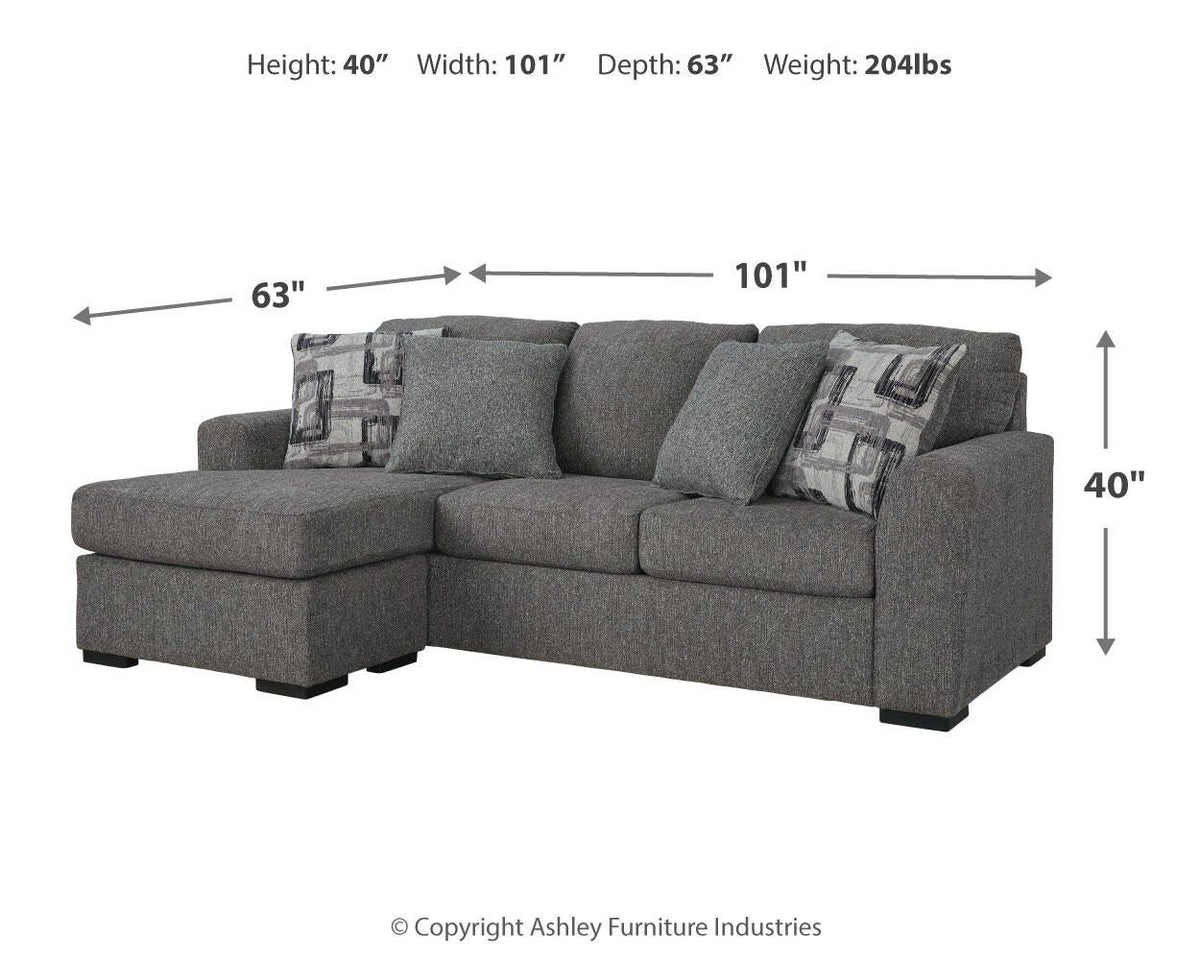 Gardiner Sofa Chaise and Ottoman