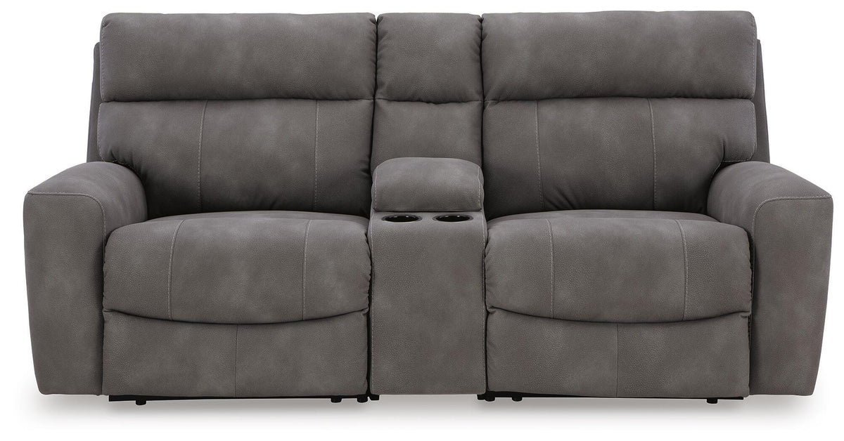 Next-Gen Durapella 3-Piece Power Reclining Sectional Loveseat with Console