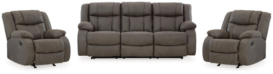 First Base Reclining Sofa and 2 Recliners