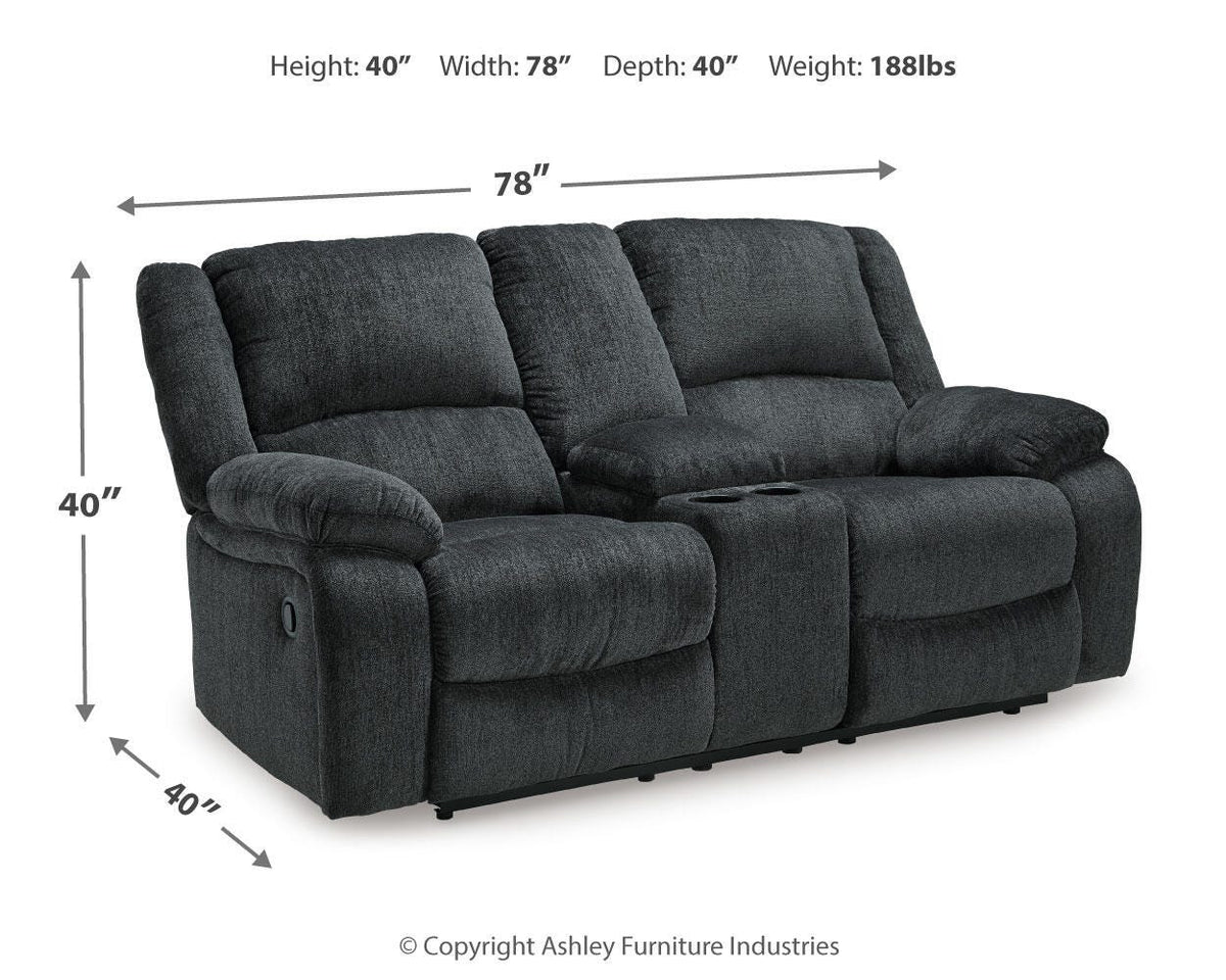 Draycoll Reclining Loveseat with Console