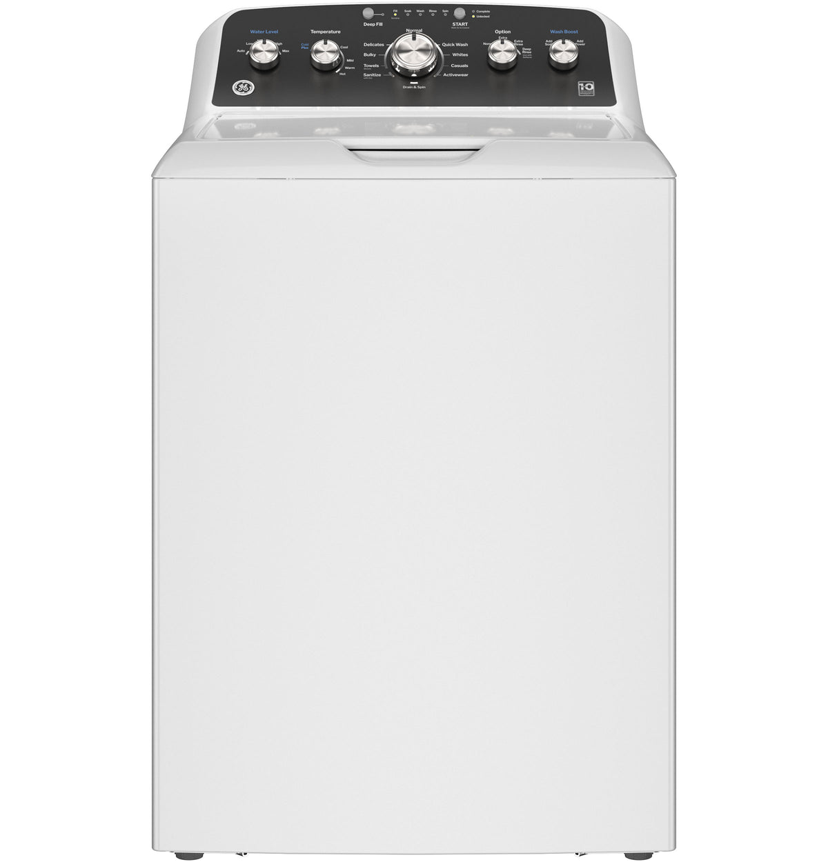 GE GTW485ASWWB - GE® 4.5 cu. ft. Capacity Washer with Stainless Steel Basket, Cold Plus and Wash Boost