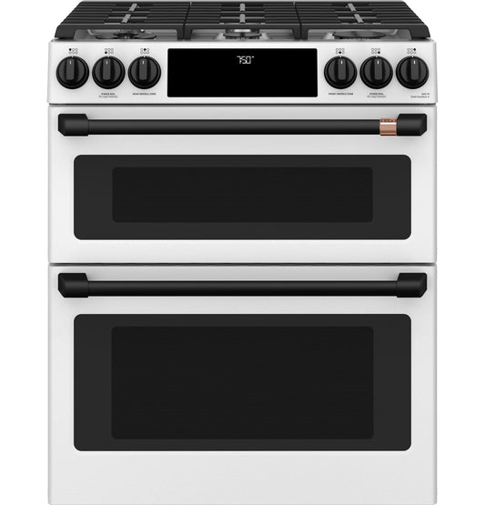 Cafe CGS750P4MW2 - CAFÉ™ 30" Smart Slide-In, Front-Control, Gas Double-Oven Range with Convection