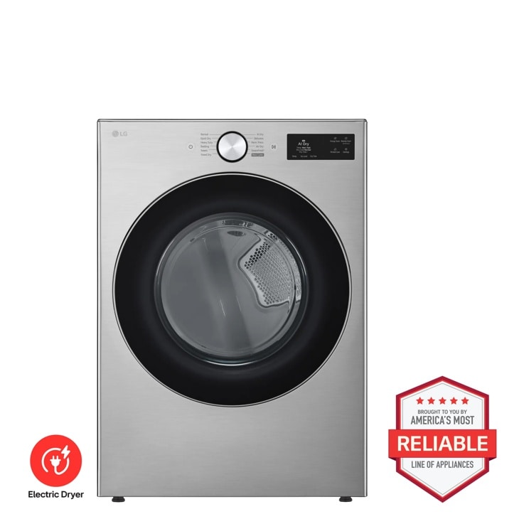 LG DLEX5800V - 7.4 cu. ft. Ultra Large Capacity Smart Front Load Electric Dryer with TurboSteam, AI Sensing and Hybrid Electronic Controls with LCD Display