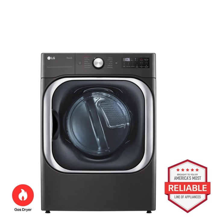 LG DLGX8901B - 9.0 cu. ft. Mega Capacity Smart Wi-Fi Enabled Front Load Gas Dryer with TurboSteam and Built-In Intelligence