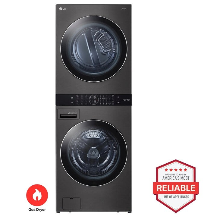 LG WKGX201HBA - Single Unit Front Load LG WashTower with Center Control 4.5 cu. ft. Washer and 7.4 cu. ft. Gas Dryer