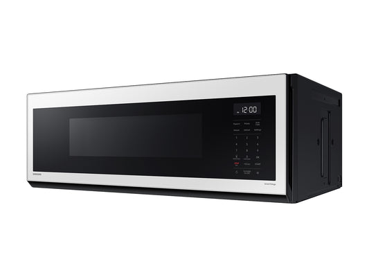 Samsung ME11CB751012 - 1.1 cu. ft. Bespoke Smart SLIM Over-the-Range Microwave with 400 CFM Hood Ventilation, Wi-Fi & Voice Control in White Glass
