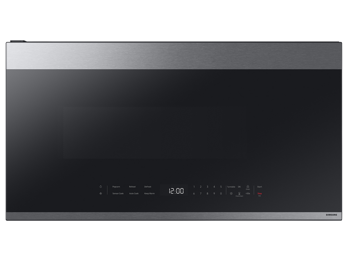 Samsung ME21DG6500SR - Bespoke 2.1 cu. ft. Over-the-Range Microwave with Edge to Edge Glass Display in Fingerprint Resistant Stainless Steel