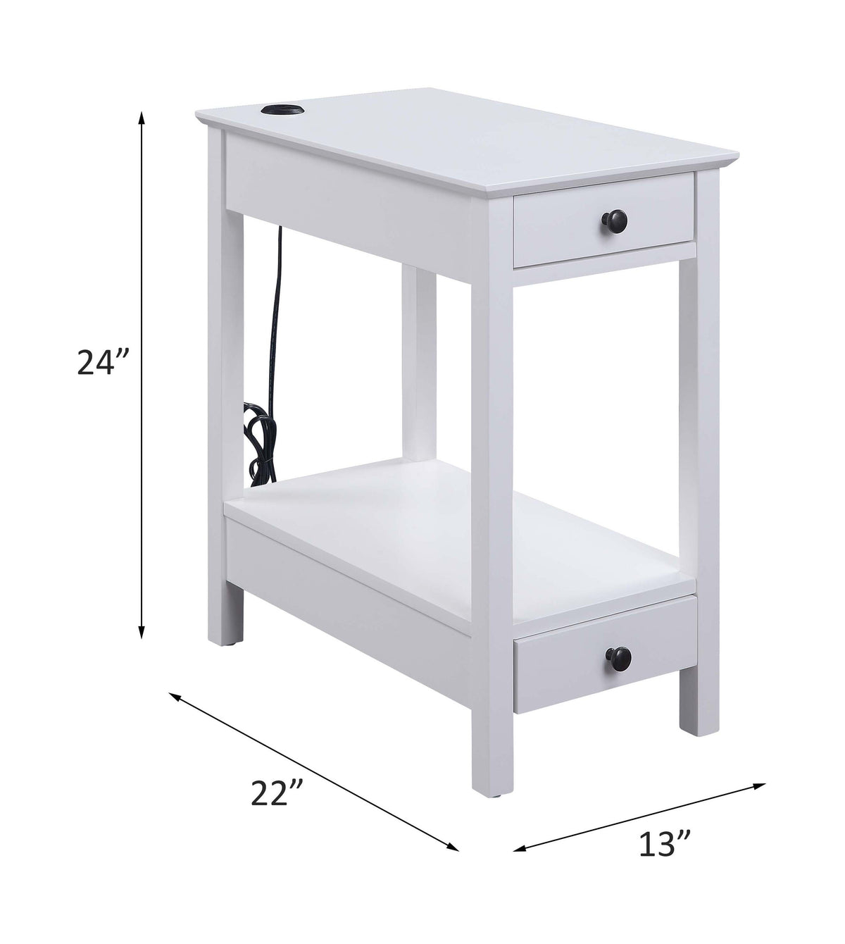 Byzad Accent Table w/USB Port